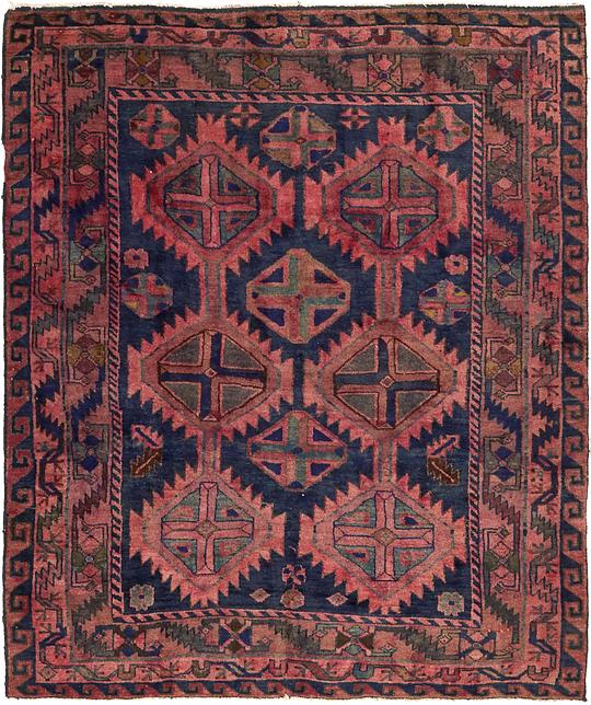 Navy Blue 5 7 X 6 9 Hamedan Persian Rug Rugs Erugs Main Image Of Rug