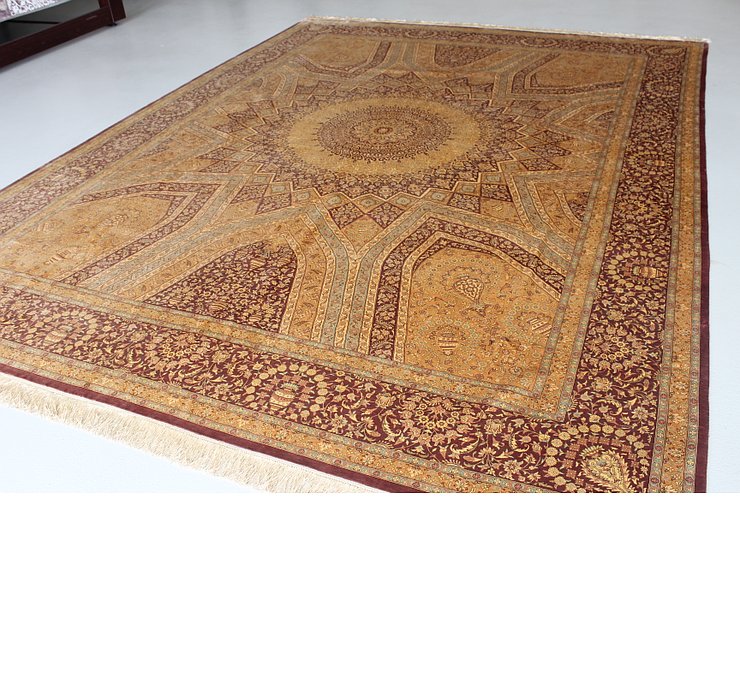 9' 6 x 12' 10 Qom Persian Rug