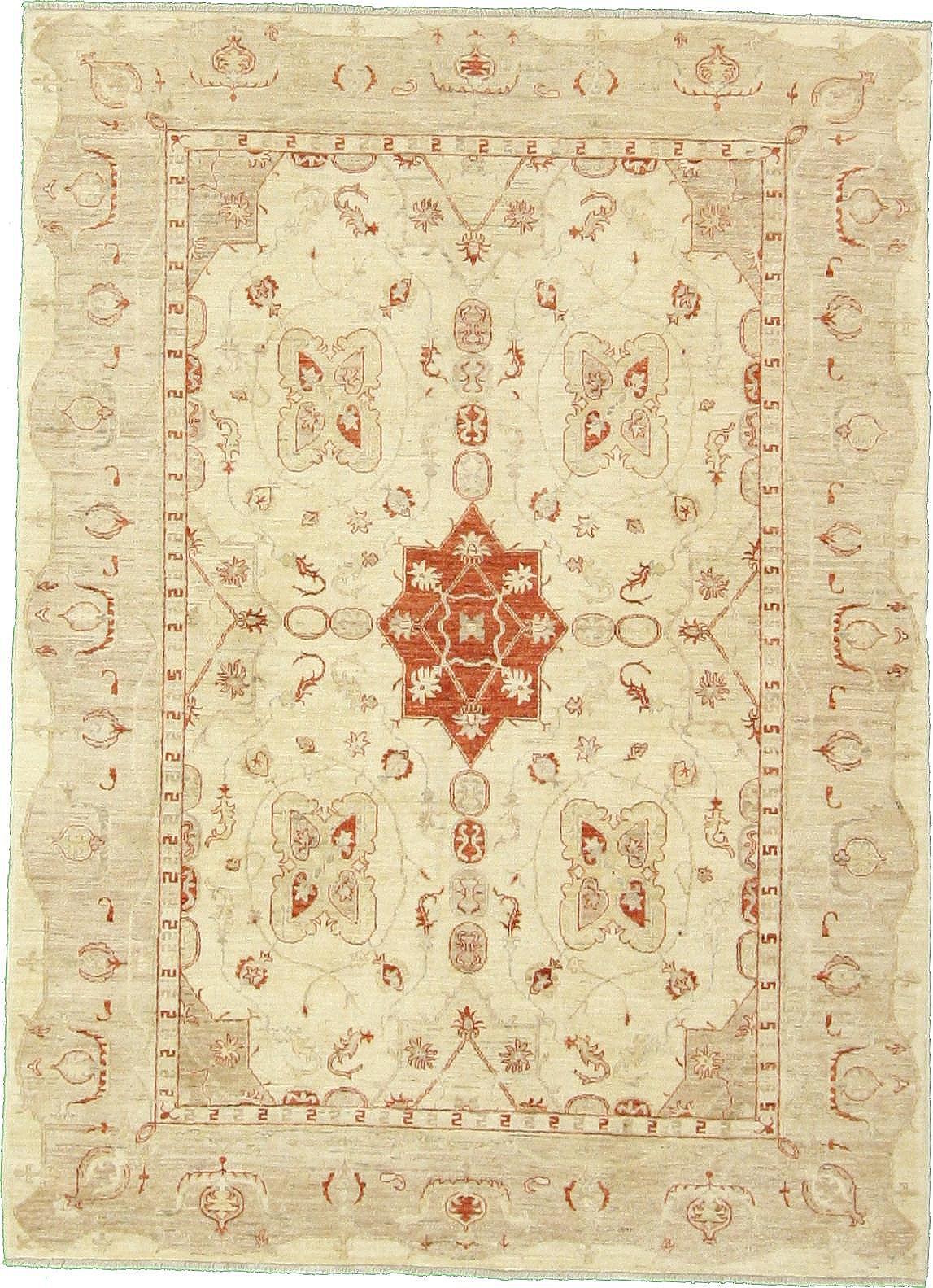 Ivory 5' 7 x 7' 9 Peshawar Ziegler Oriental Rug eSaleRugs