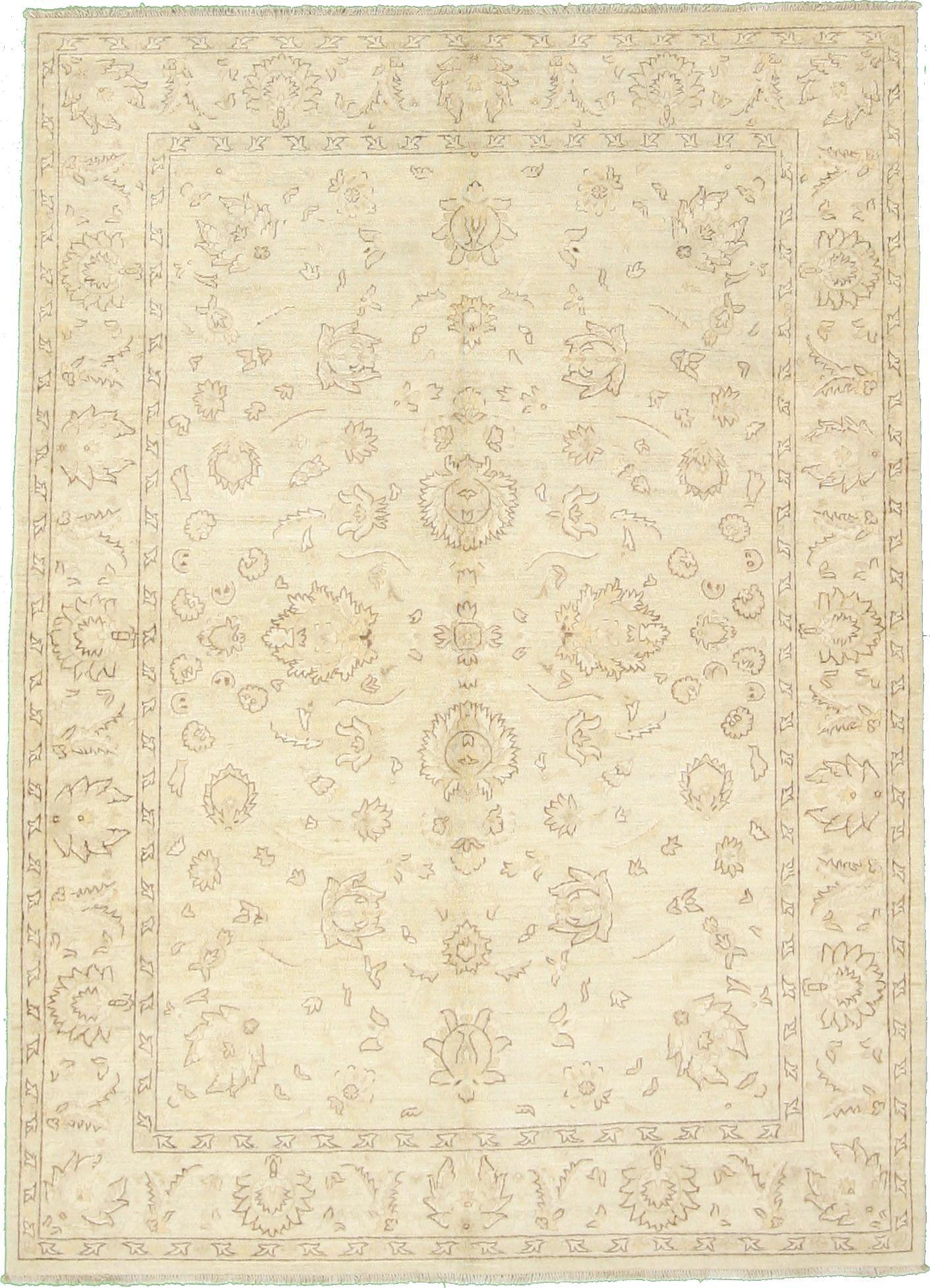 Ivory 6' 11 x 9' 7 Peshawar Ziegler Oriental Rug eSaleRugs