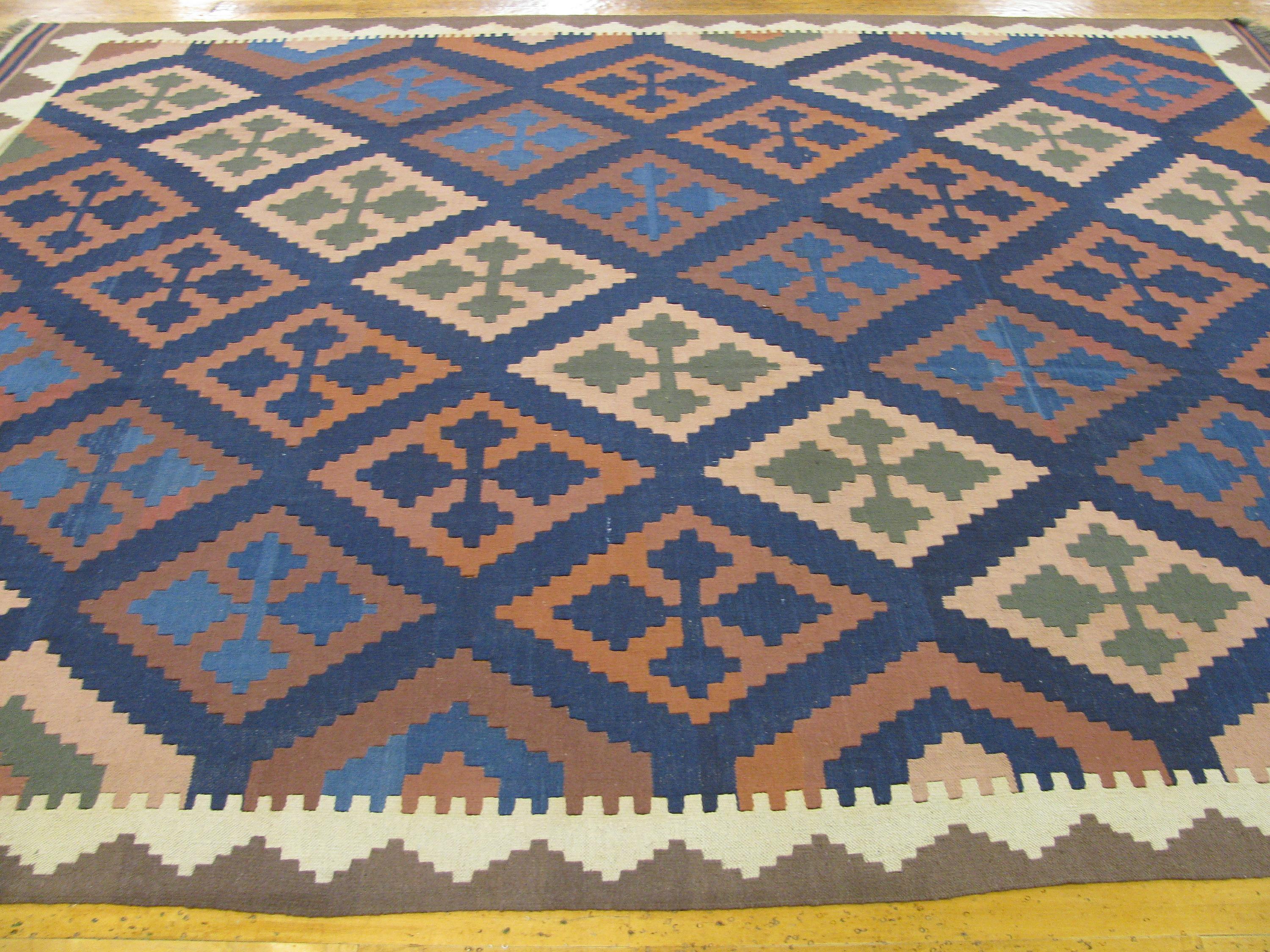 Navy Blue 7' 10 x 9' 9 Kilim Malatya Rug eSaleRugs