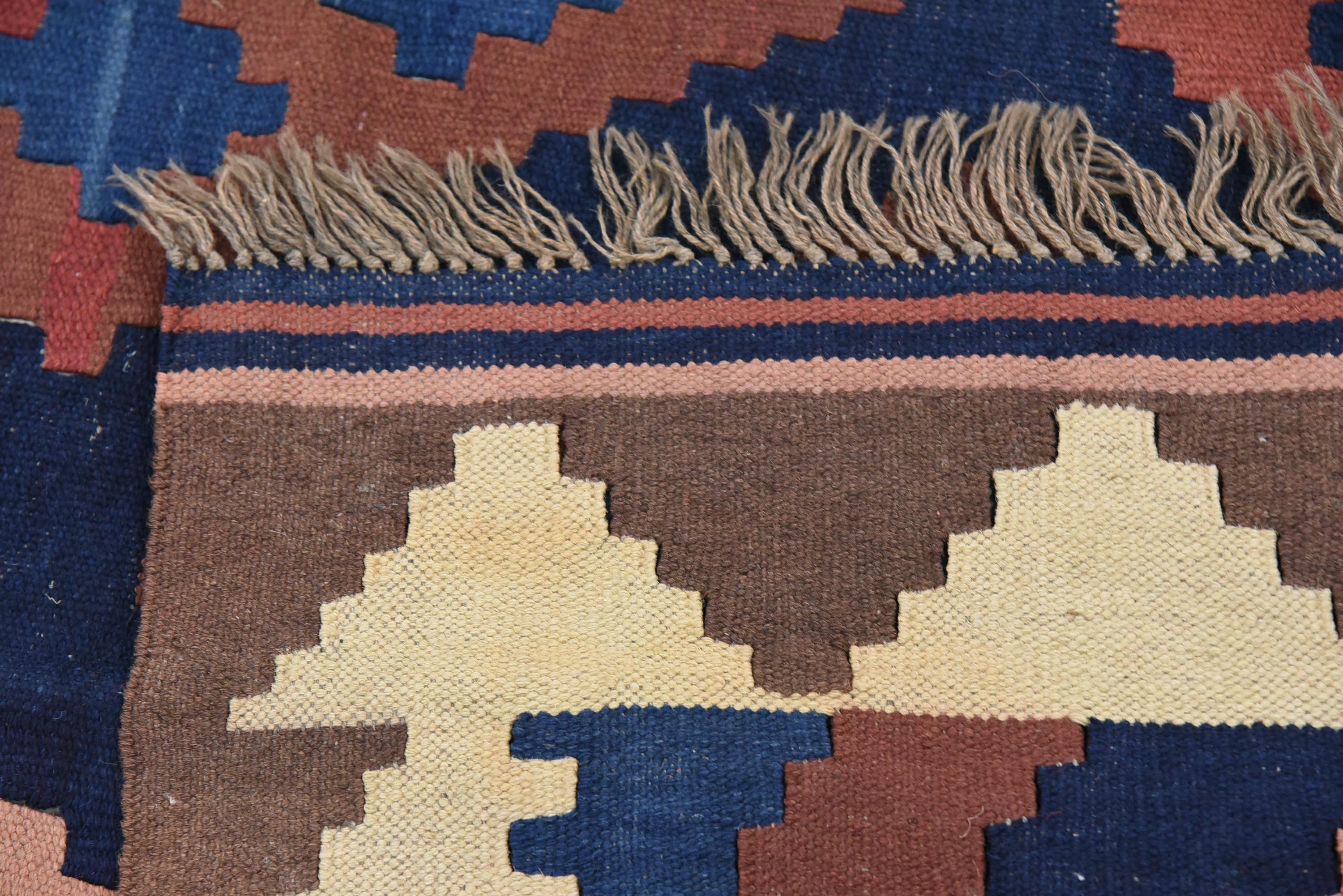 Navy Blue 7' 10 x 9' 9 Kilim Malatya Rug eSaleRugs