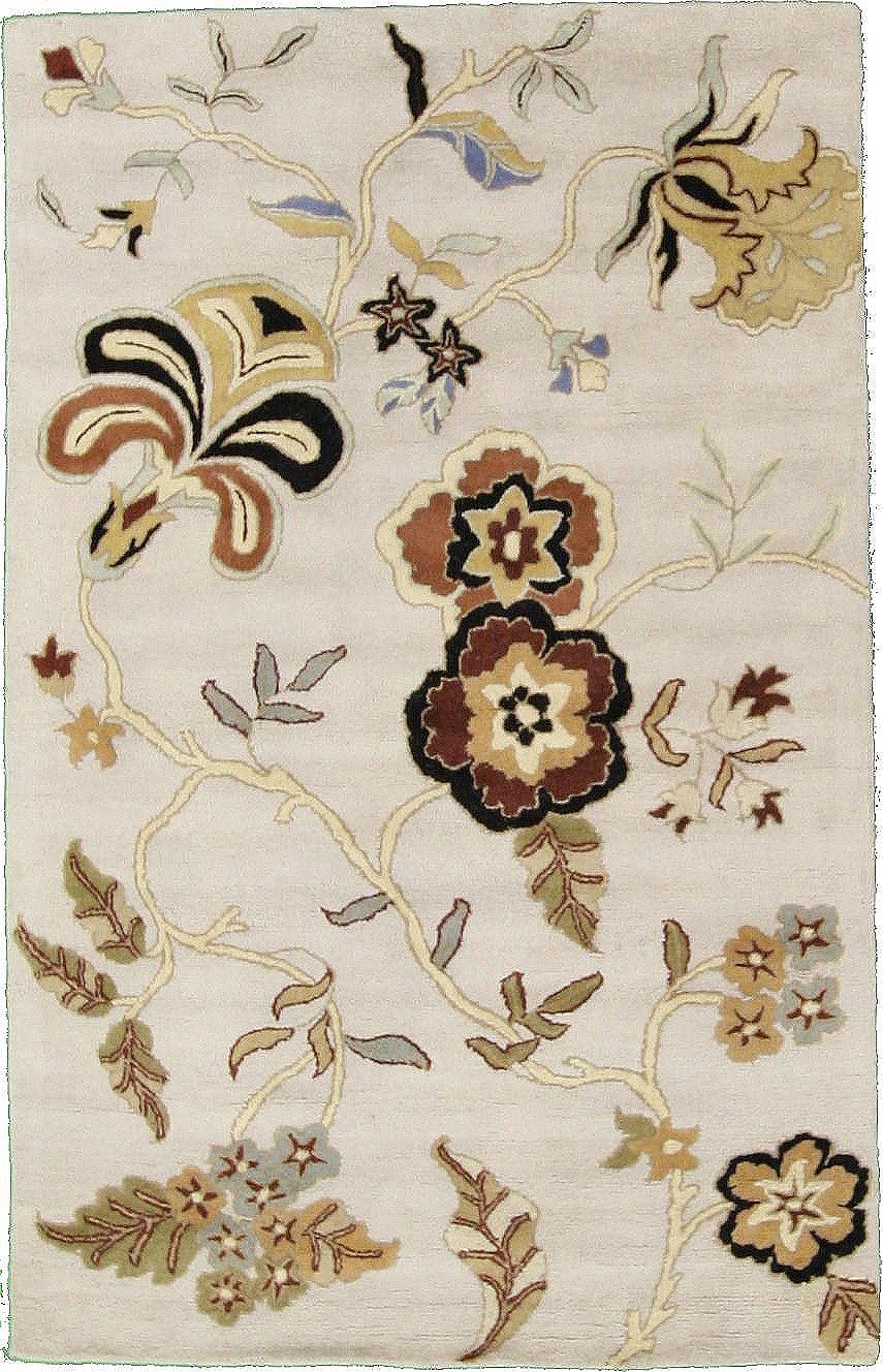 Beige 5' x 7' 10 Floral Agra Rug eSaleRugs