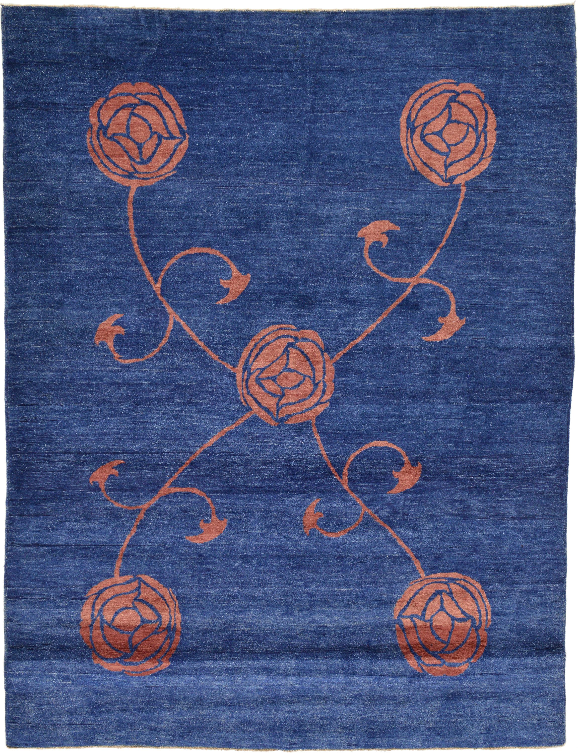 Blue 6' 7 x 8' 8 Modern Ziegler Oriental Rug eSaleRugs