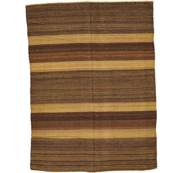4' 2 x 5' 7 Striped Modern Kilim Rug