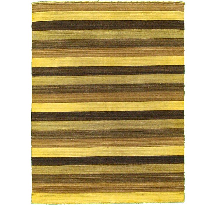 5' 1 x 6' 7 Striped Modern Kilim Rug