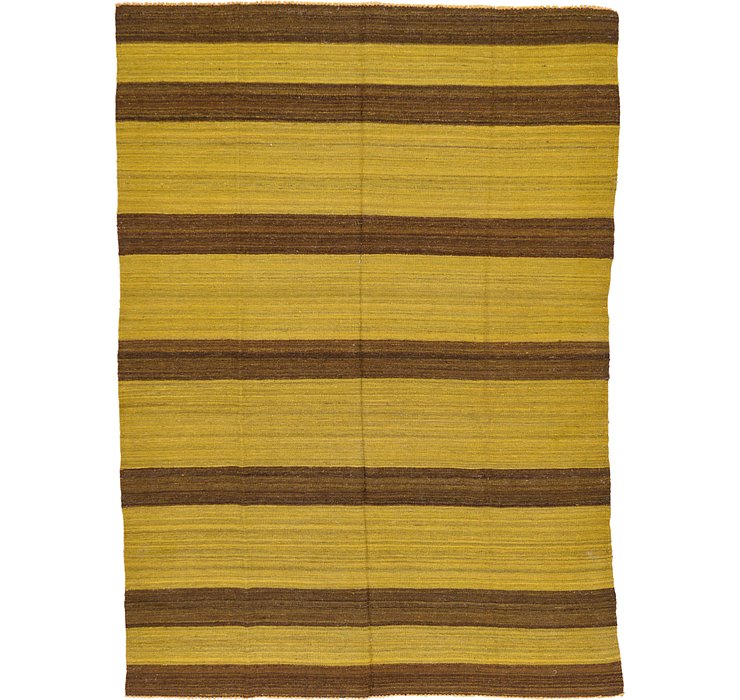 6' 1 x 8' 5 Striped Modern Kilim Rug