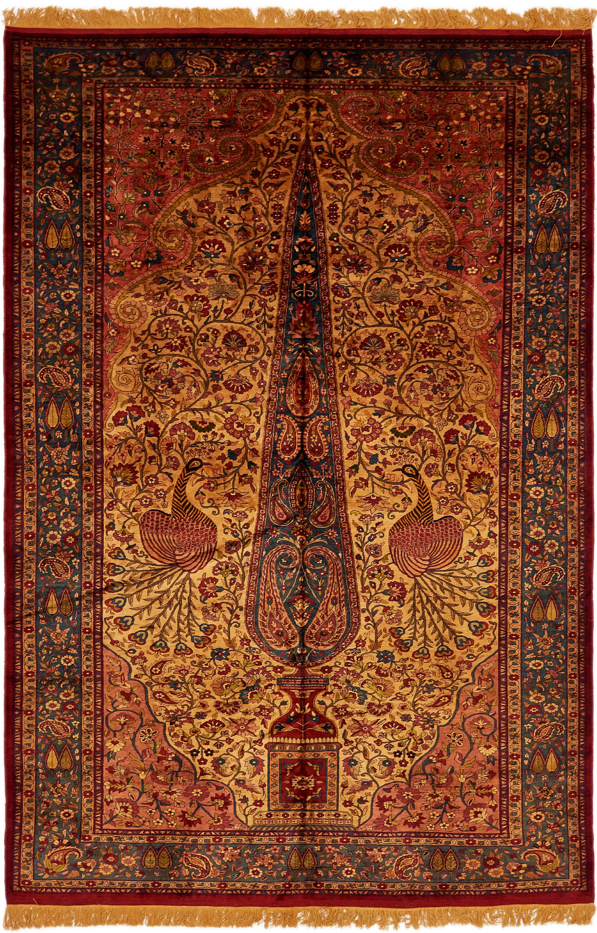 Yellow 6 9 X 10 1 Kashan Persian Rug Erugs
