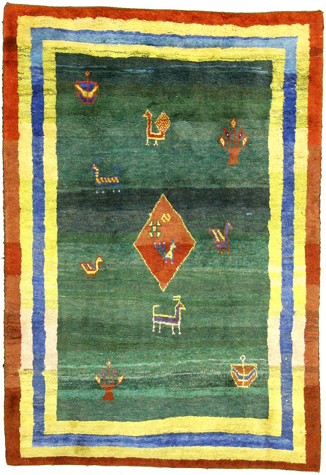 Green 6' 3 x 9' ShirazGabbeh Persian Rug Persian Rugs eSaleRugs