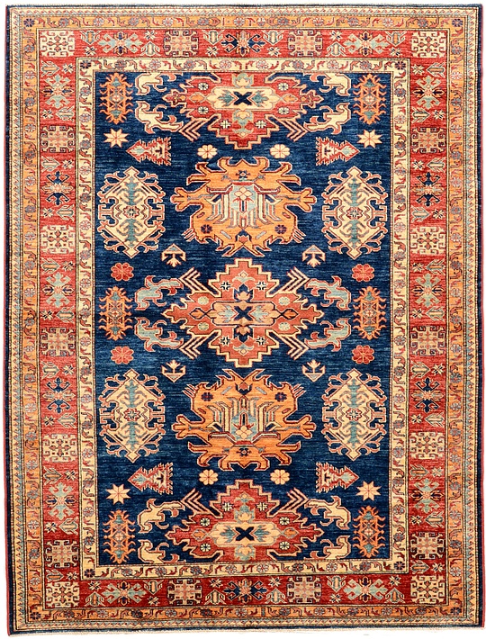 Navy Blue 6' 1 x 8' Kazak Oriental Rug Oriental Rugs eSaleRugs