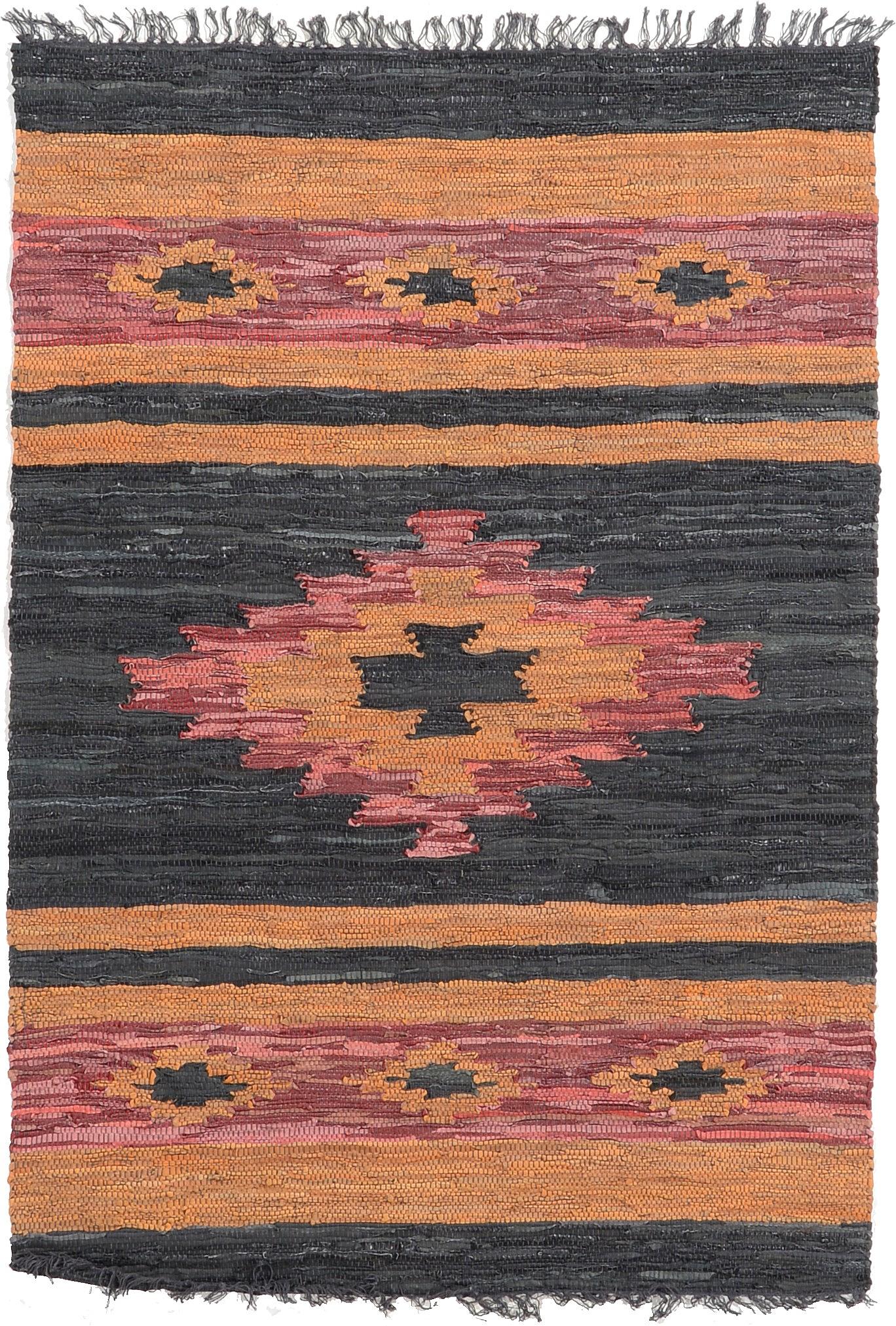 Black 4' x 5' 9 Kilim Dhurrie Rug eSaleRugs