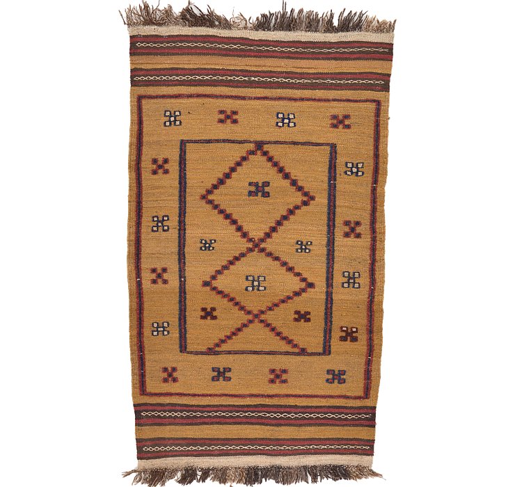 2' 6 x 4' 4 Kilim Afghan Rug