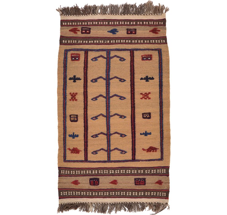 2' 6 x 4' 3 Kilim Afghan Rug