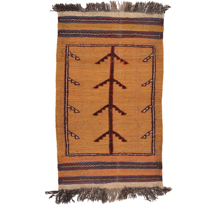 2' 4 x 4' Kilim Afghan Rug