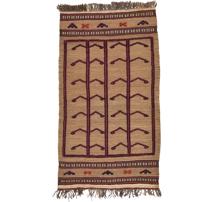 2' 7 x 4' 7 Kilim Afghan Rug