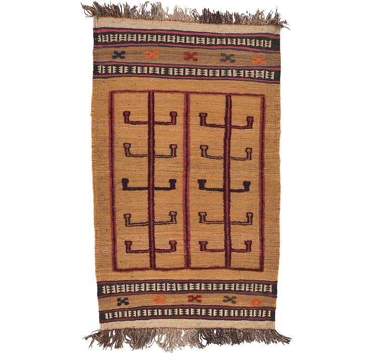2' 7 x 4' 4 Kilim Afghan Rug