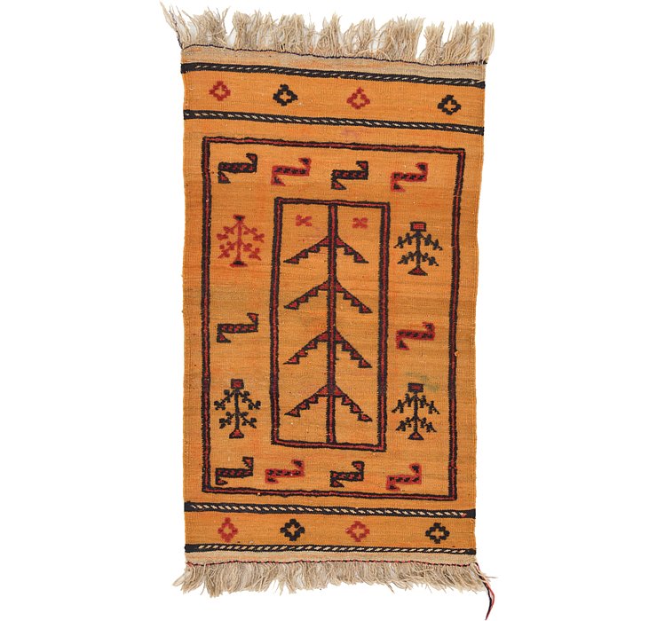 2' 4 x 4' 1 Kilim Afghan Rug