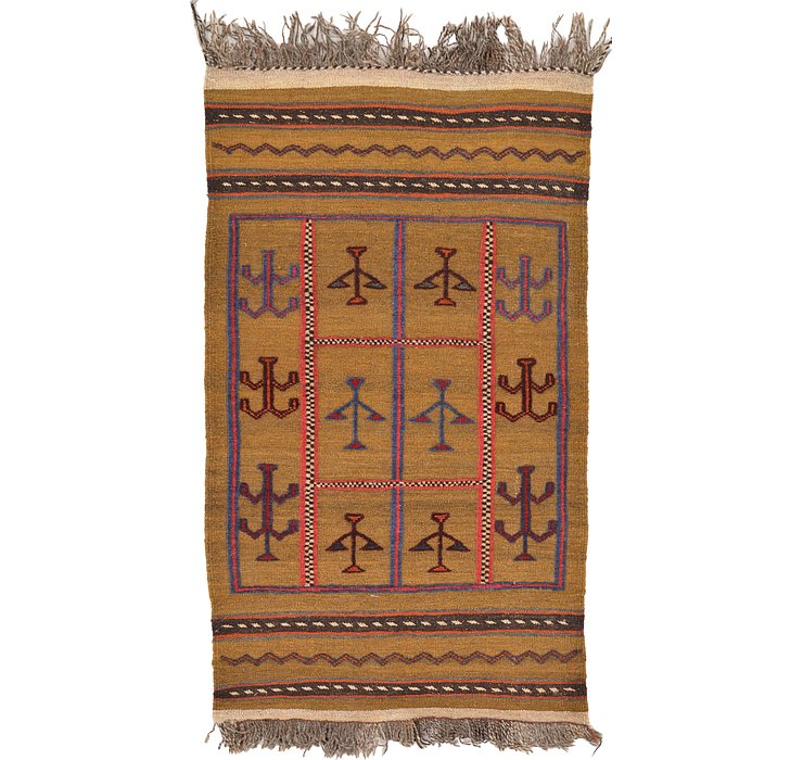 2' 6 x 4' 4 Kilim Afghan Rug