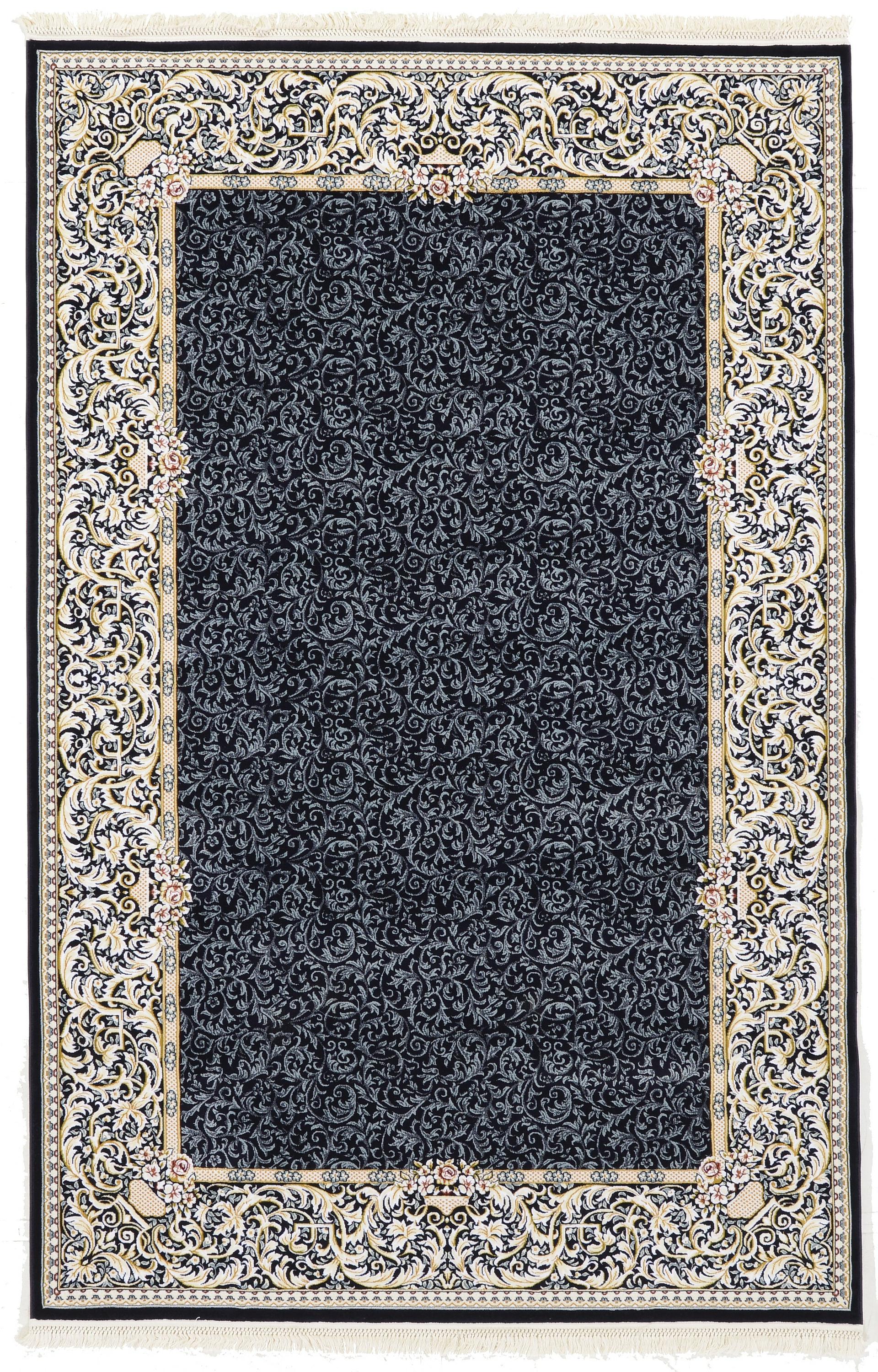 Navy Blue 6' 5 x 10' Classic Aubusson Rug eSaleRugs