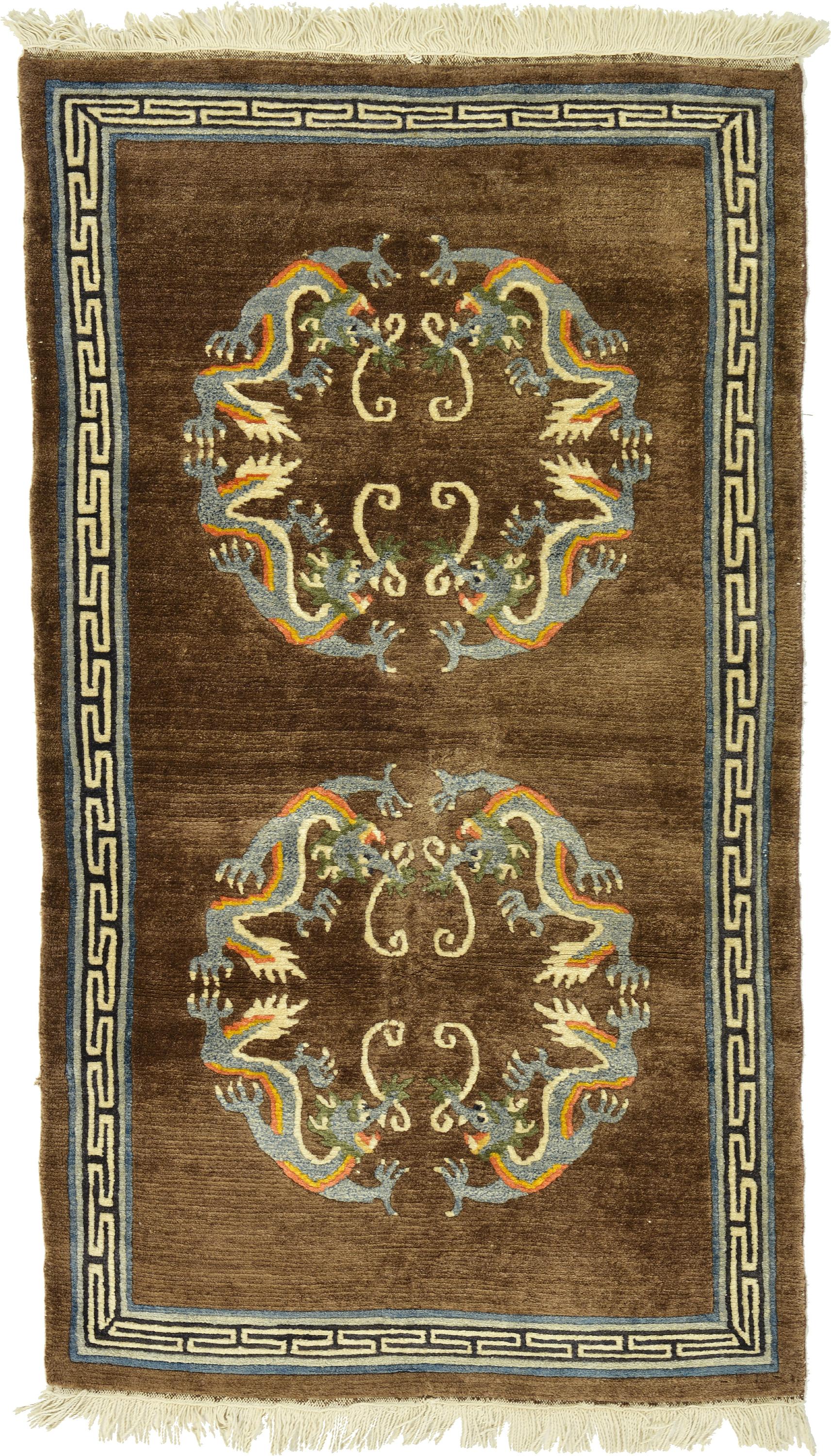 Brown 3' 2 x 5' 8 Antique Finish Rug eSaleRugs