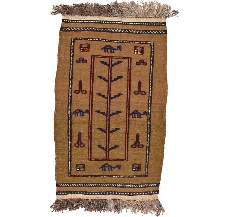 2' 6 x 4' 1 Kilim Afghan Rug