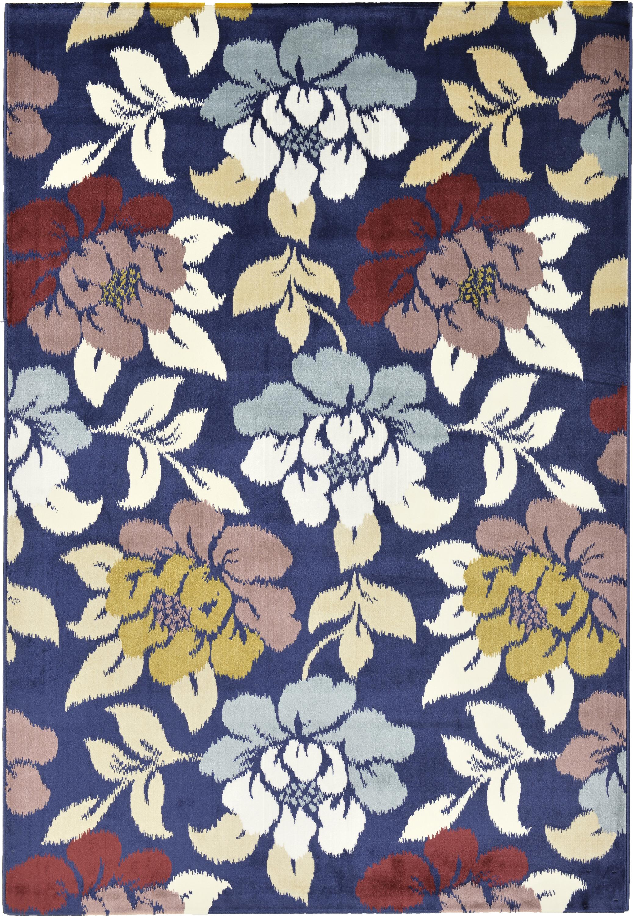 Navy Blue 5' 2 x 7' 6 Damask Rug eSaleRugs