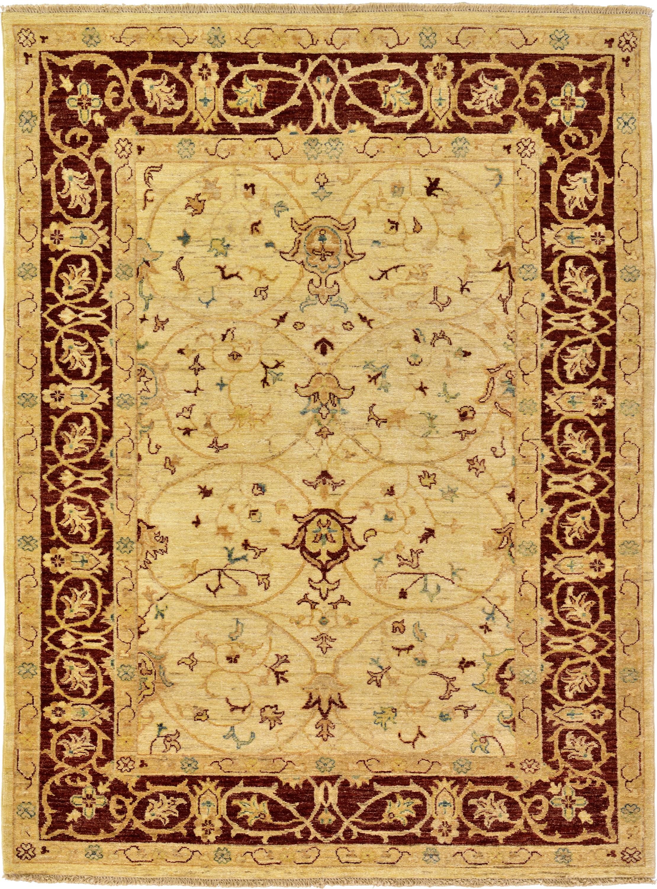 Cream 5' 2 x 6' 11 Peshawar Ziegler Oriental Rug eSaleRugs