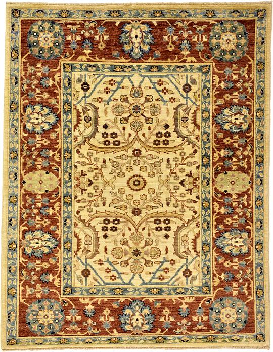 Cream 4' 10 x 6' 2 Peshawar Ziegler Oriental Rug Oriental Rugs