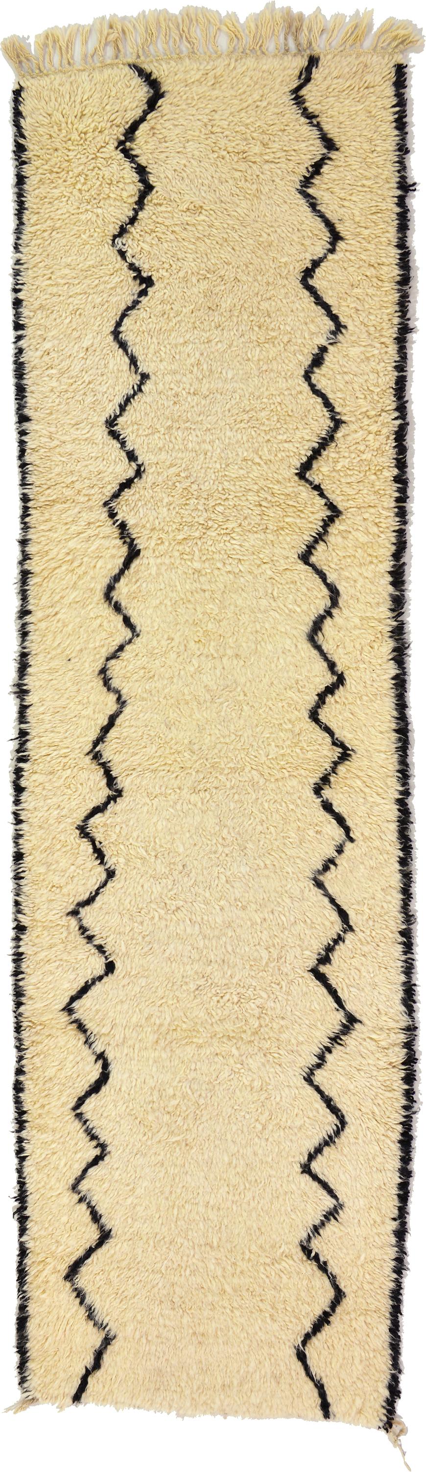 Cream 3' 2 x 10' 10 Moroccan Runner Rug eSaleRugs