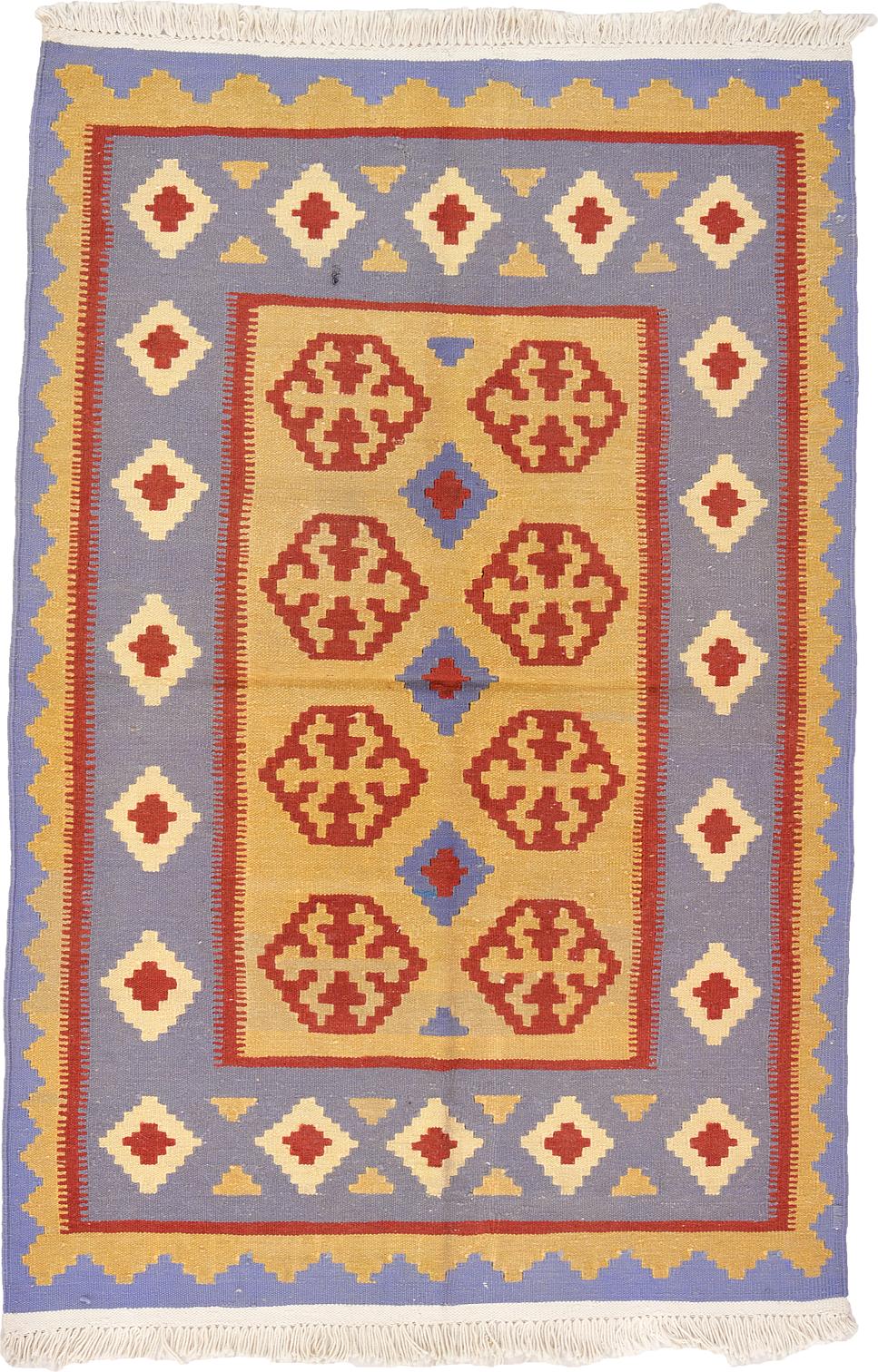 Tan 3' 2 x 4' 9 Kilim Fars Rug Area Rugs eSaleRugs