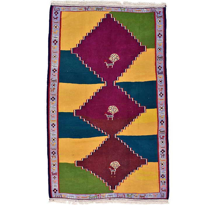 4' 11 x 7' 10 Kilim Fars Rug