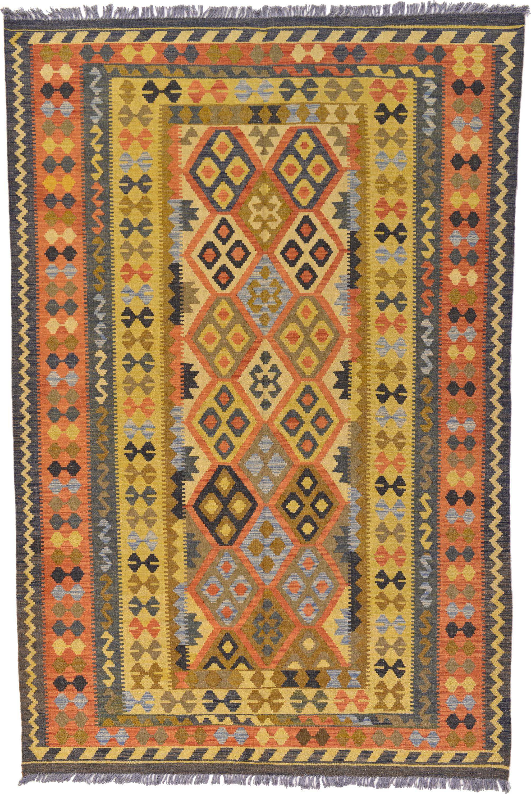 Cream 6' 8 x 9' 10 Kilim Fars Rug eSaleRugs