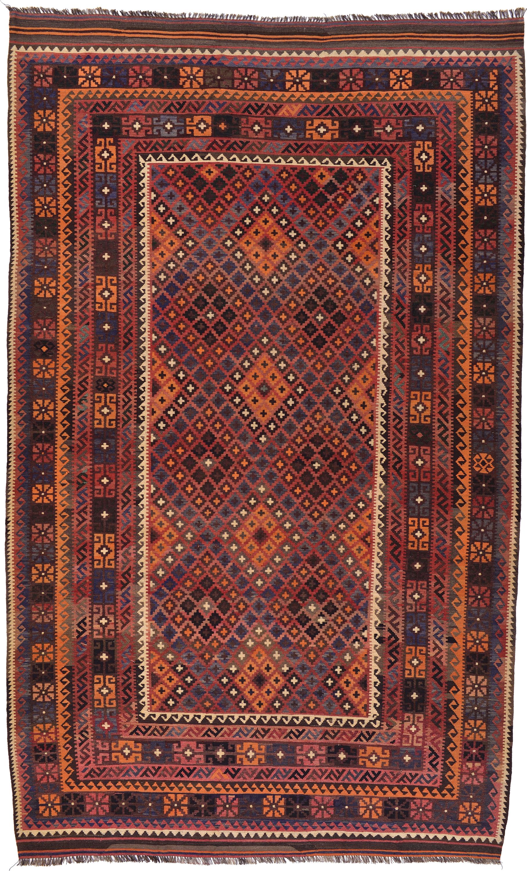 Rust Red 8' 1 x 13' 3 Kilim Maymana Rug eSaleRugs