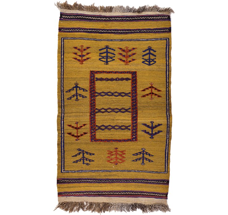 2' 4 x 4' 1 Kilim Afghan Rug