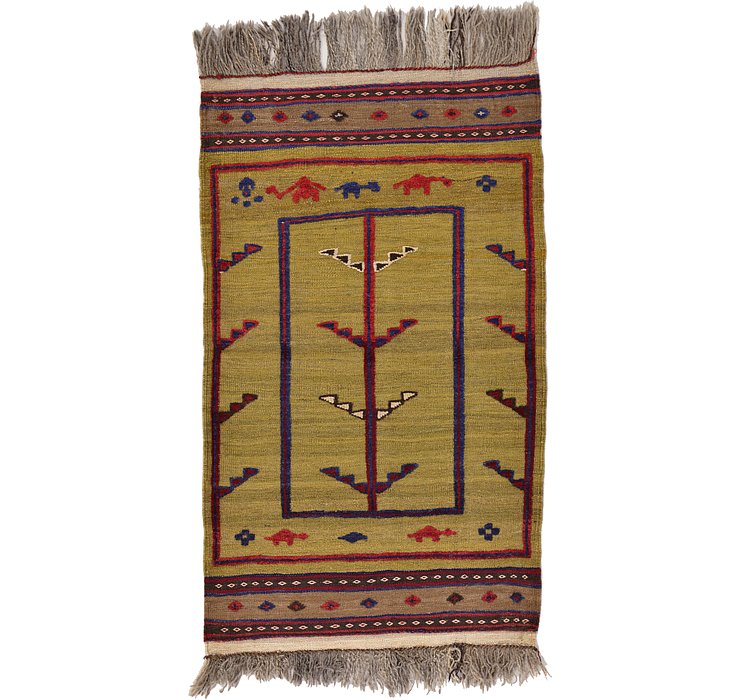 2' 7 x 4' 4 Kilim Afghan Rug