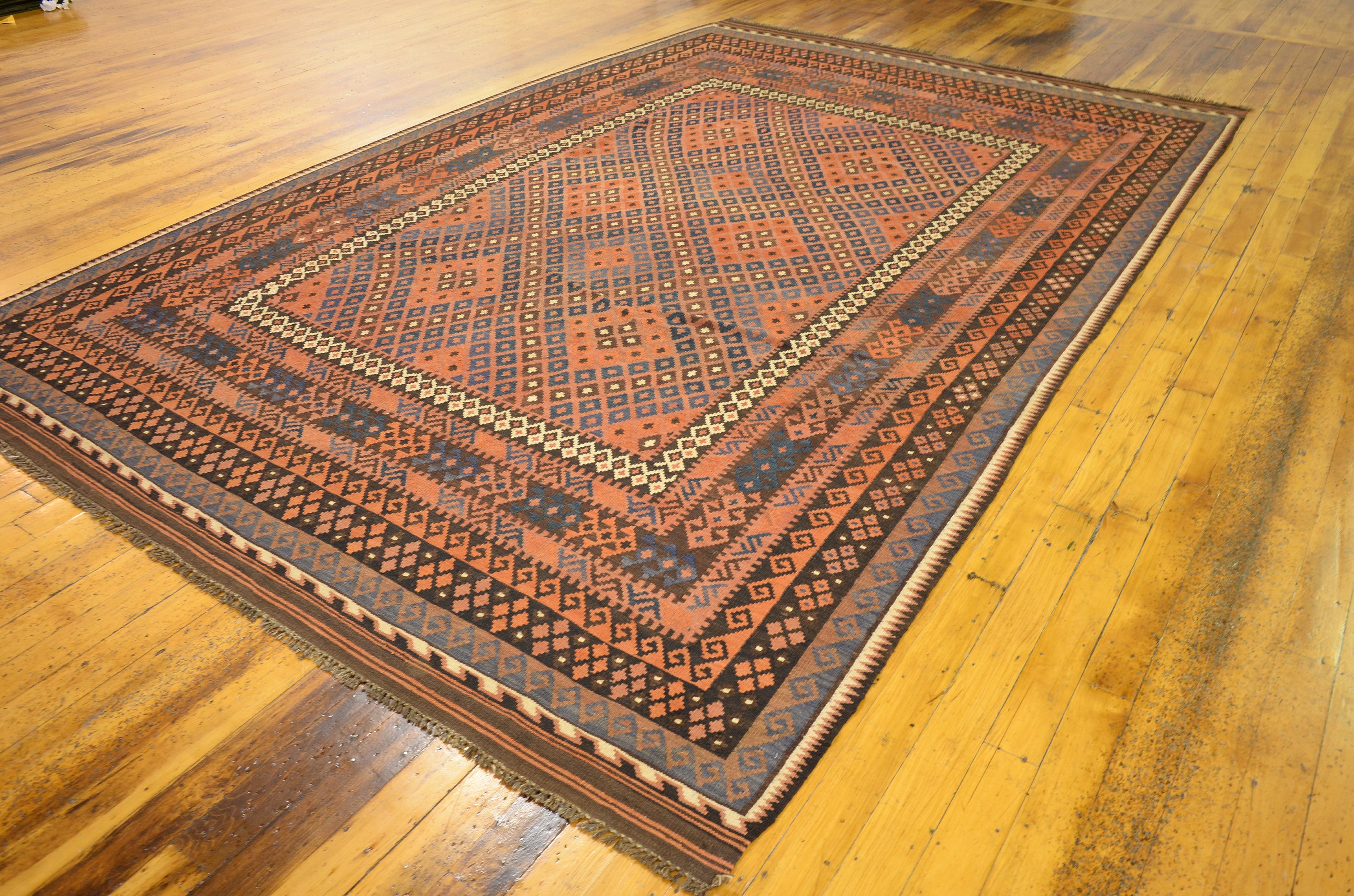 Rust Red 8' 6 x 13' 1 Kilim Maymana Rug Area Rugs eSaleRugs