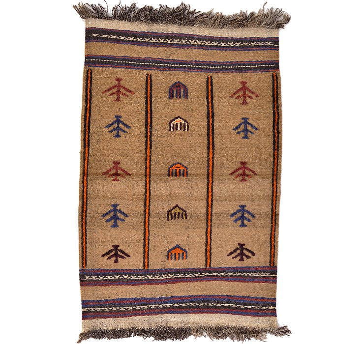 2' 5 x 3' 11 Kilim Afghan Rug