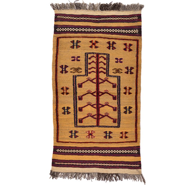 2' 4 x 4' 3 Kilim Afghan Rug