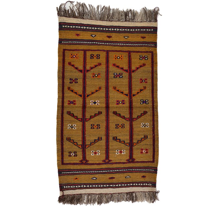 2' 6 x 4' 4 Kilim Afghan Rug