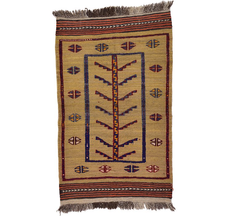 2' 6 x 4' 2 Kilim Afghan Rug