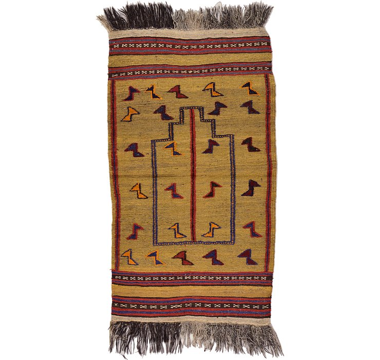 2' 6 x 4' 5 Kilim Afghan Rug