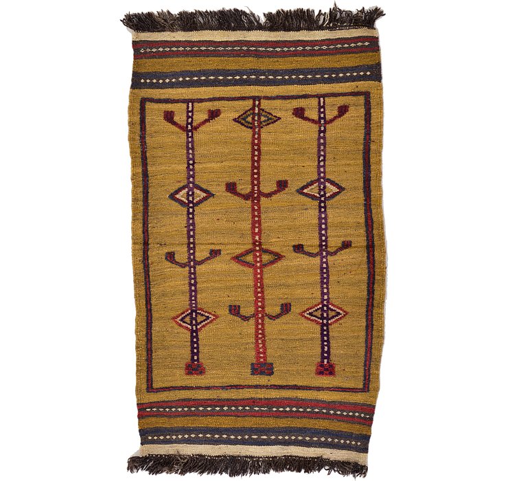2' 6 x 4' 4 Kilim Afghan Rug