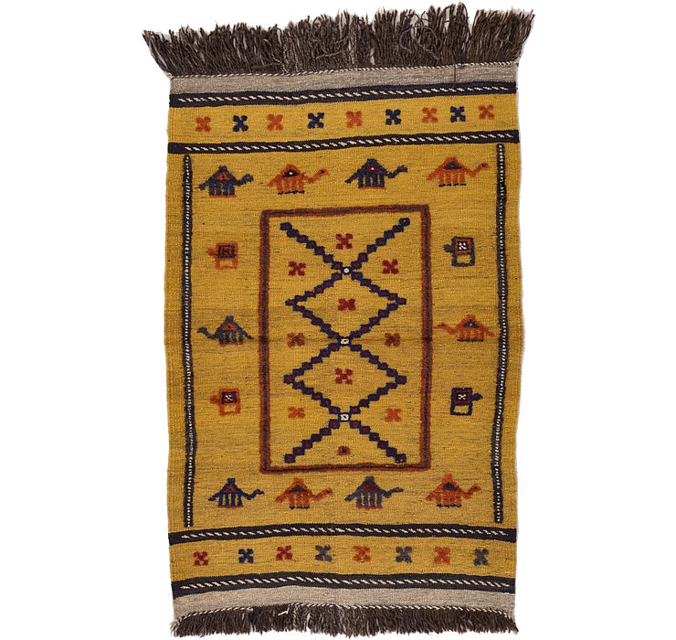 2' 7 x 3' 11 Kilim Afghan Rug