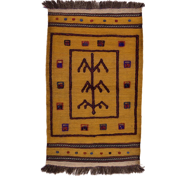2' 9 x 4' 5 Kilim Afghan Rug