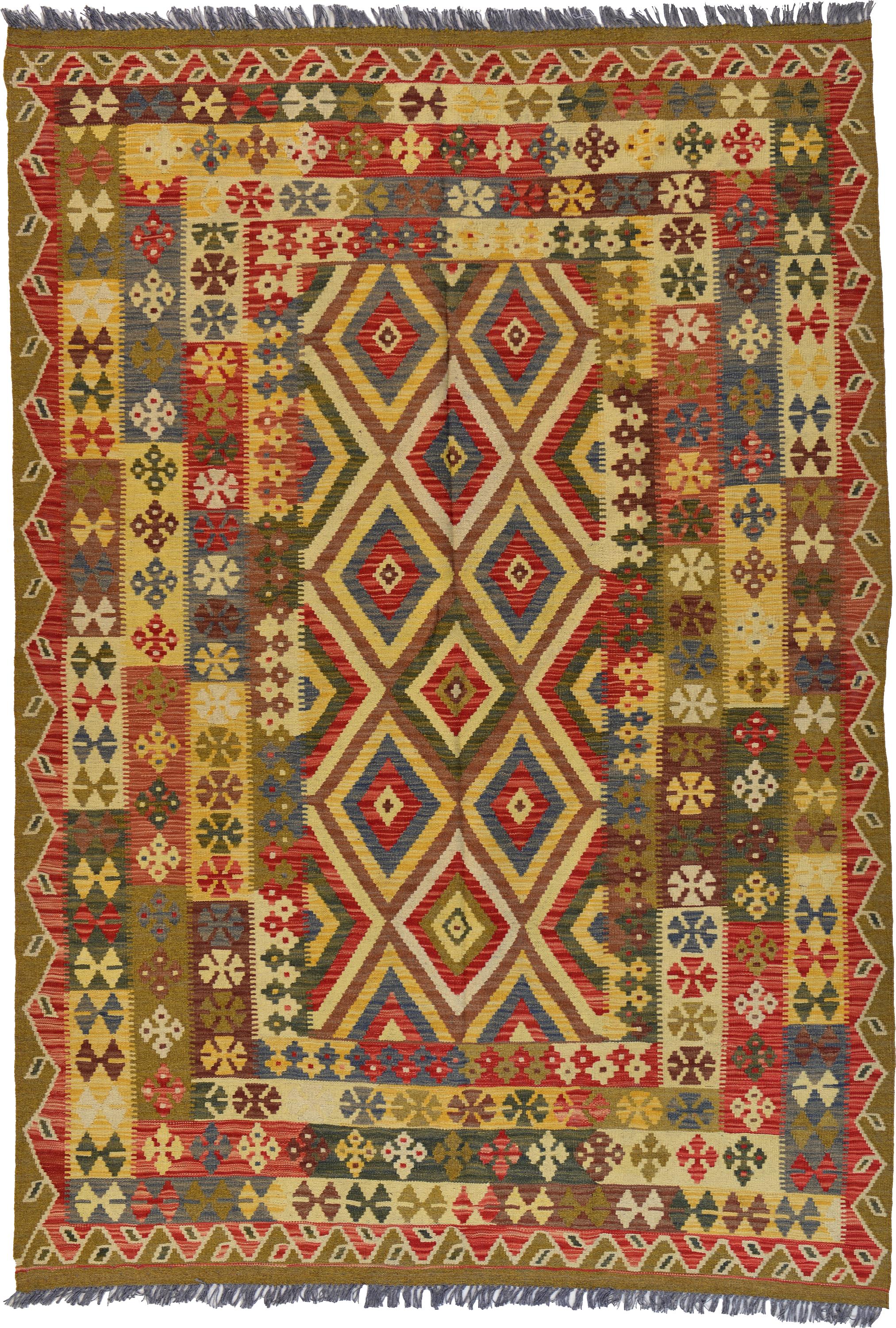 Cream 5' 8 x 8' 1 Kilim Maymana Rug eSaleRugs