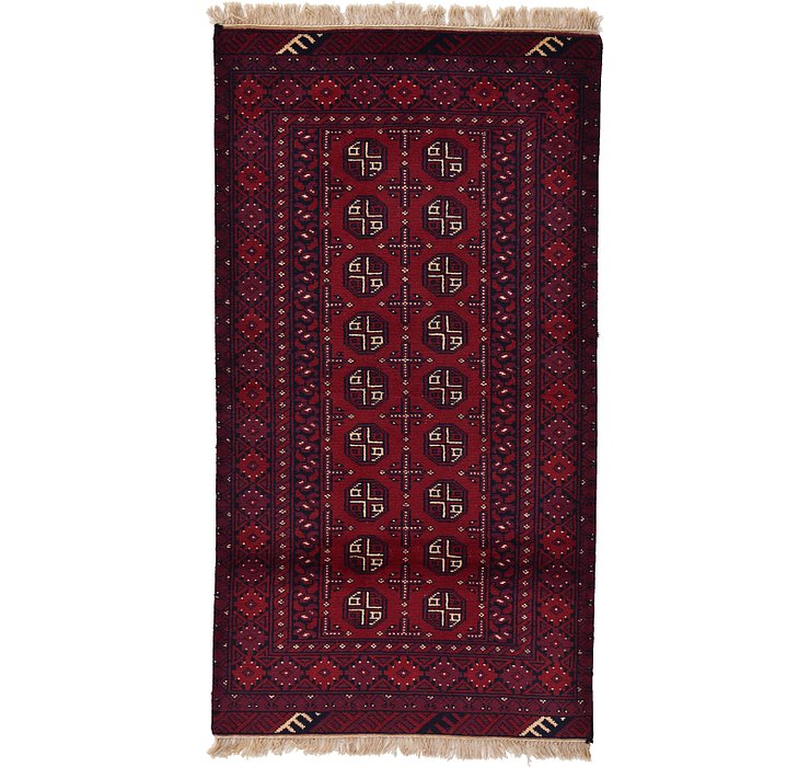 HandKnotted 3' 3 x 6' 1 Afghan Akhche Rug