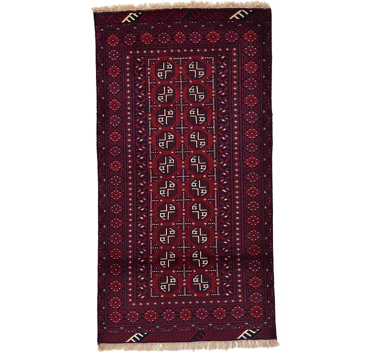 HandKnotted 3' 3 x 6' 3 Afghan Akhche Rug