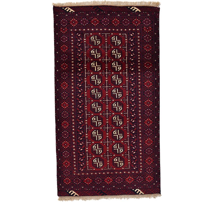 3' 4 x 6' 1 Afghan Akhche Rug