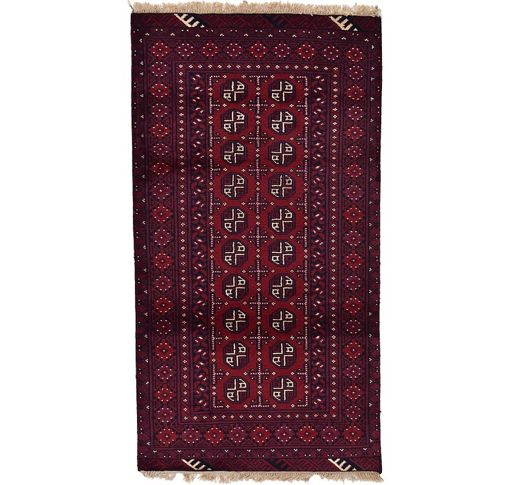 3' 4 x 6' 2 Afghan Akhche Rug