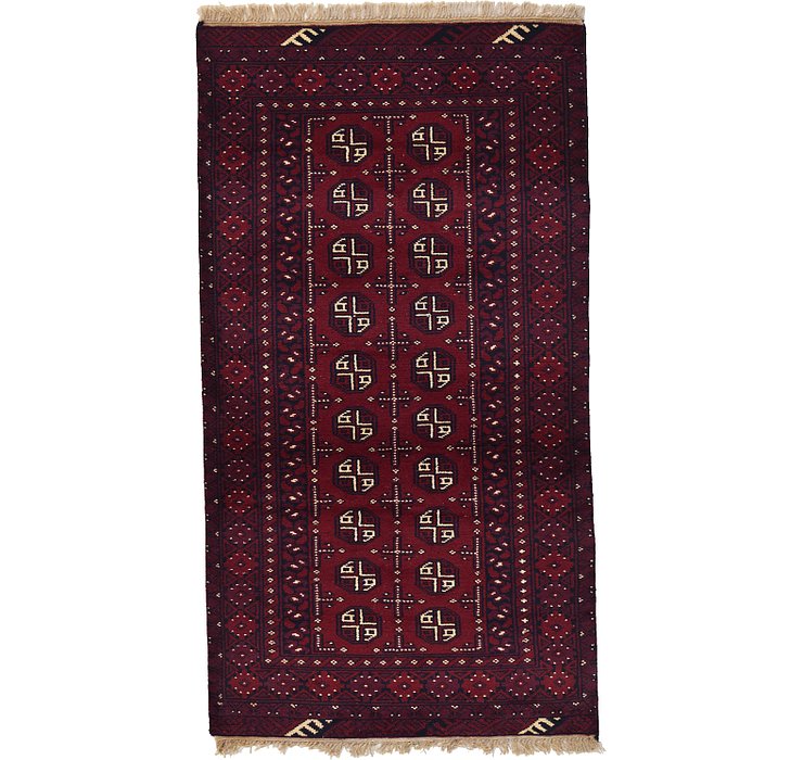 3' 4 x 6' 2 Afghan Akhche Rug